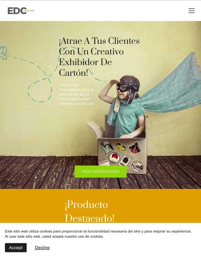 Web exhibidores de cartón